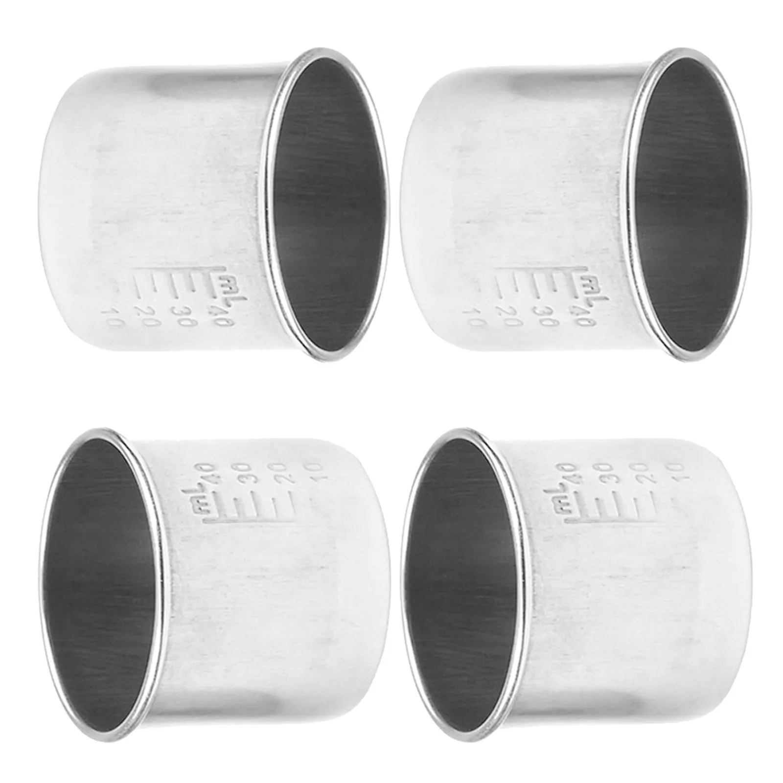 

4Pcs Medicine Measuring Cups Stainless Steel Heatproof Thickened Household Pills Multi-Function Graduated Portable Convenient
