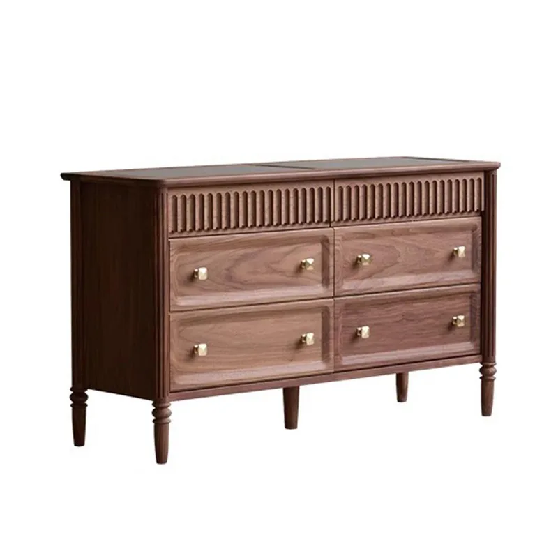 

French retro solid wood dresser villa antique bedroom storage six chest American light luxury makeup table