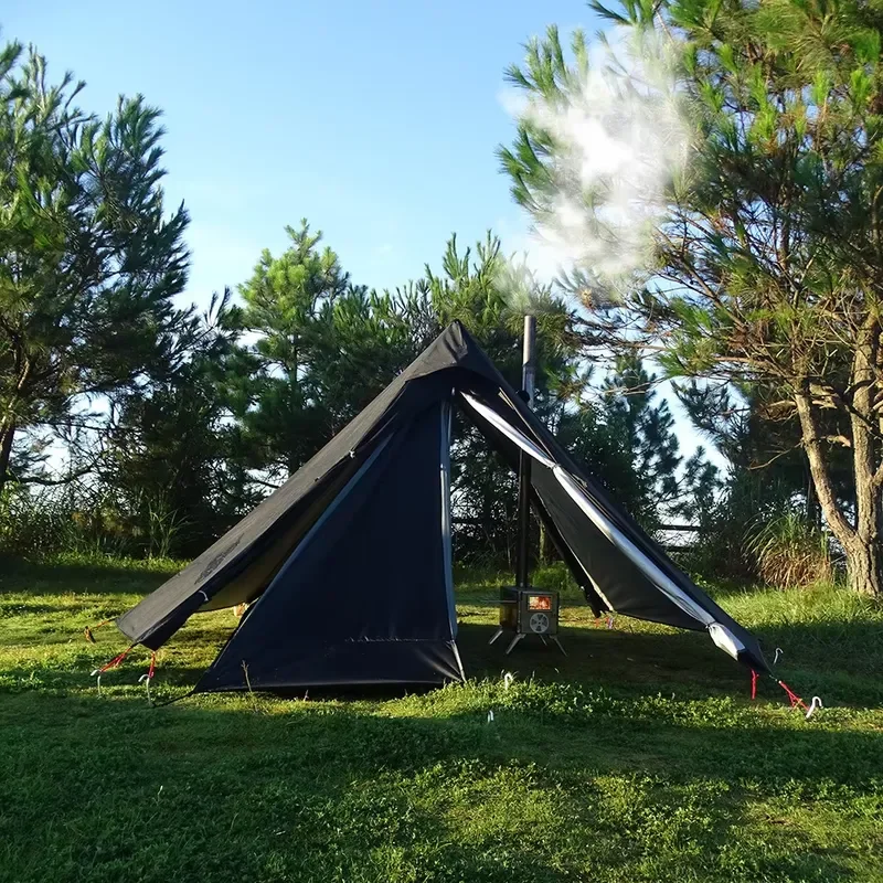 3.2M Pyramid Hot Tent for Camping Hunting Survival Shelter Lightweight Backpacking Tipi Style Outdoor Single Person Tent Gear
