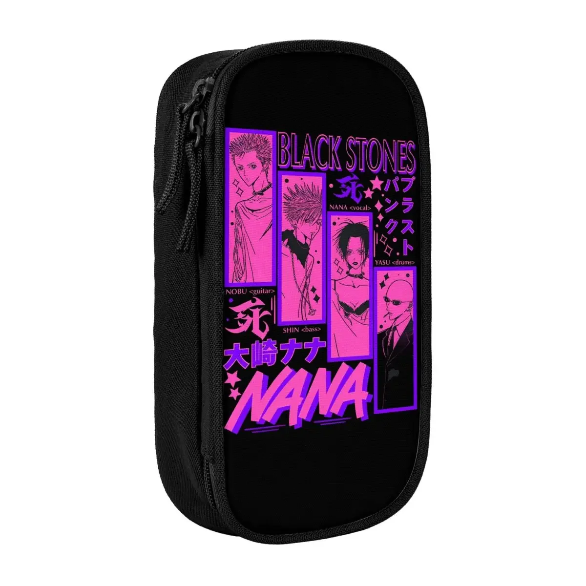 

Веселые черные камни NANA, аниме, оски, пеналы, ручка для девочек и мальчиков, большая вместительная сумка для студентов, школьные канцелярские принадлежности на молнии