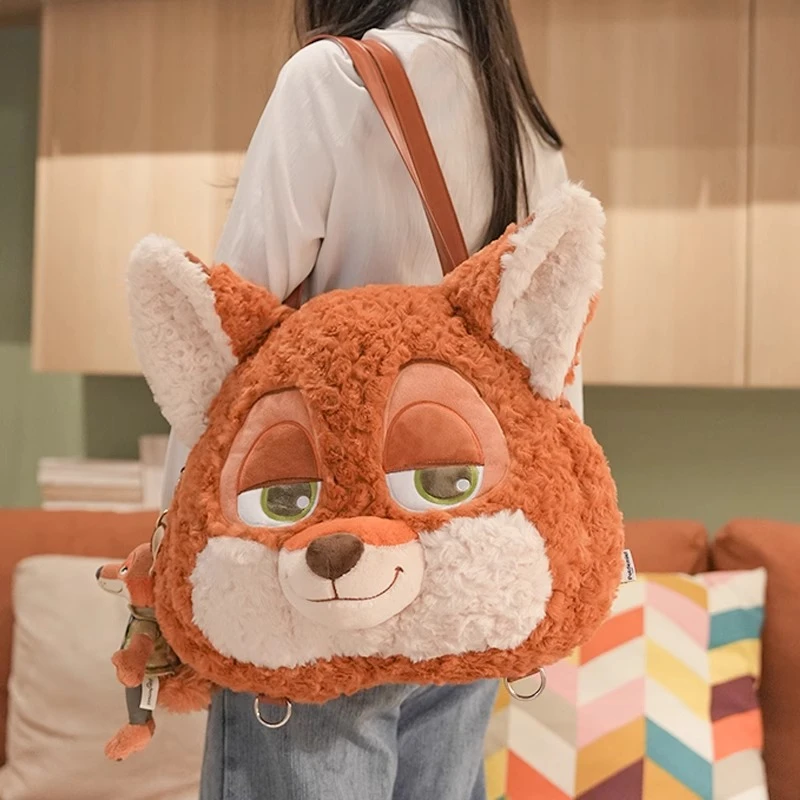 

Disney Zootopia Judy Hopps & Nick Wilde Big Face Plush Bag - Cute Animal Stuffed Backpack for Kids & Adults
