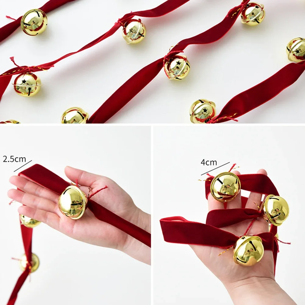 

Christmas Velvet Ribbon Bell String: Jingling For Your Christmas Tree Home Christmas Day Party Atmosphere Decoration