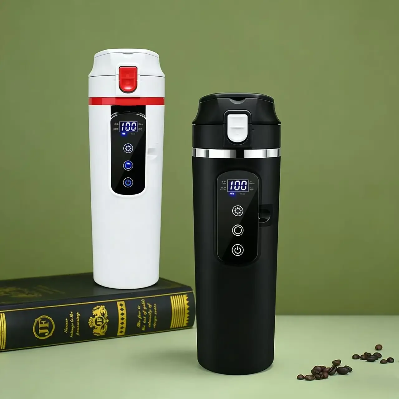 Car Heating Cup 12V Water Heater 500ml Portable Stainless Steel Inner Cup Water Heater 304 Food Grade Material for Quick Boiling