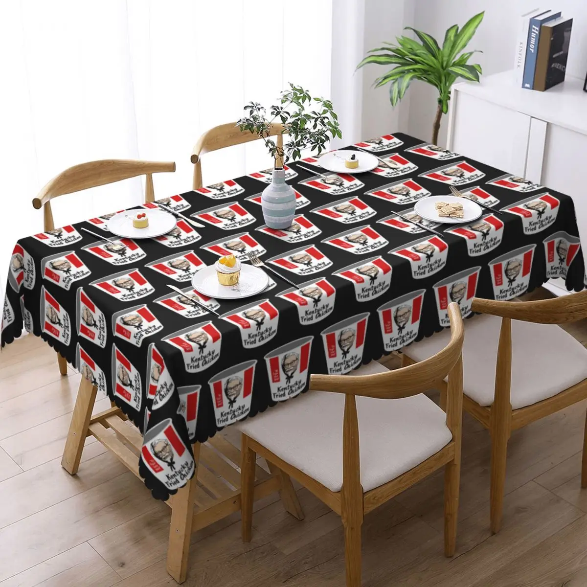 Kfc Bucket Custom Rectangular Tablecloth Waterproof Table Cover for Dining Events Table Cloth