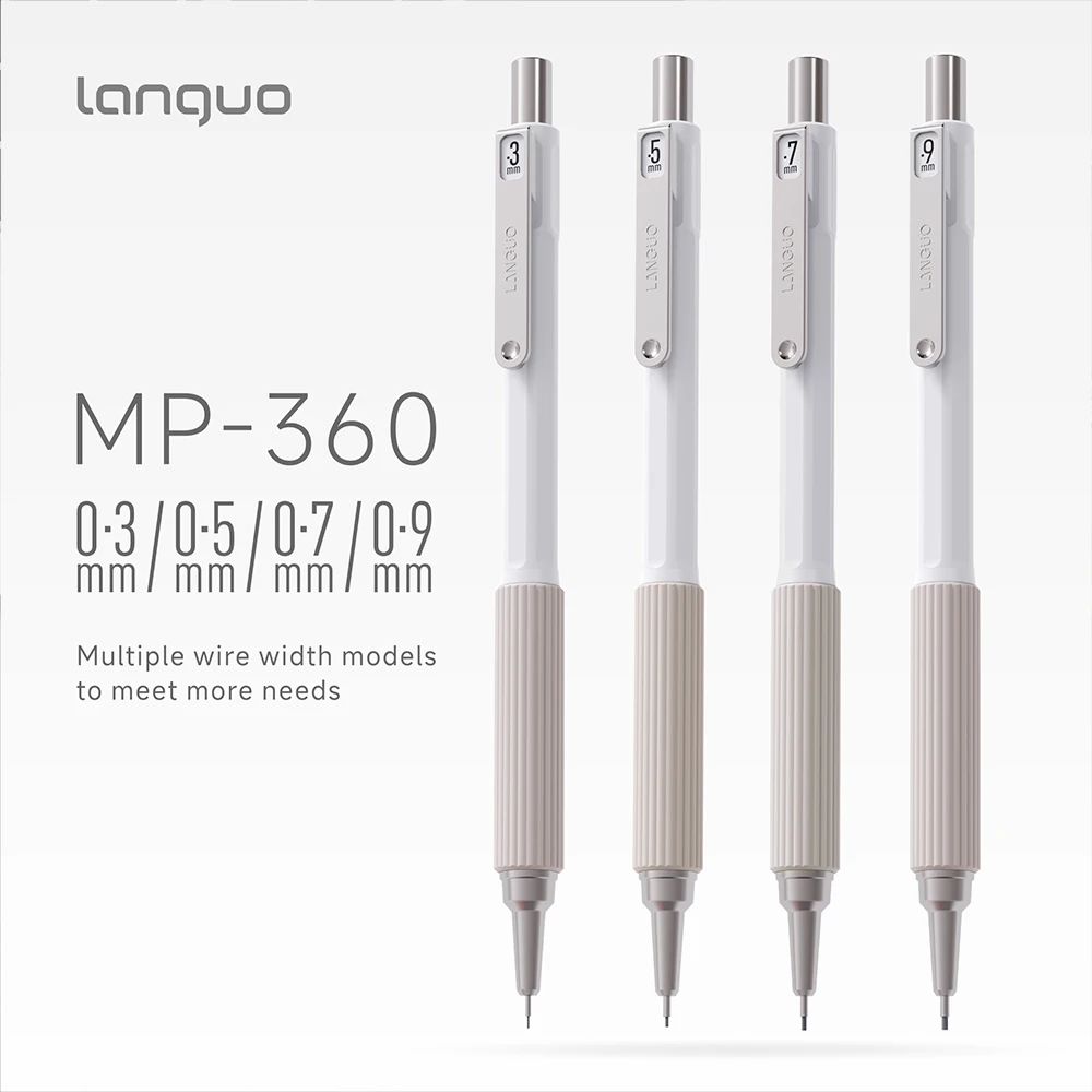 

Специализированный набор механических карандашей для рисования с защитой от ломтиков, 4 предмета, 0,3-0,9 мм, минималистичный гравитационный металлический карандаш с низким центром