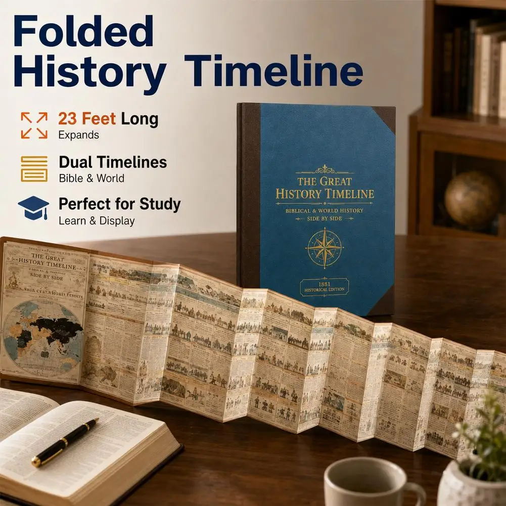 23ft Cartographic Timeline of Global History,Bible History Timeline,Historical Edition Homeschool visual learn map,ChristmasGift