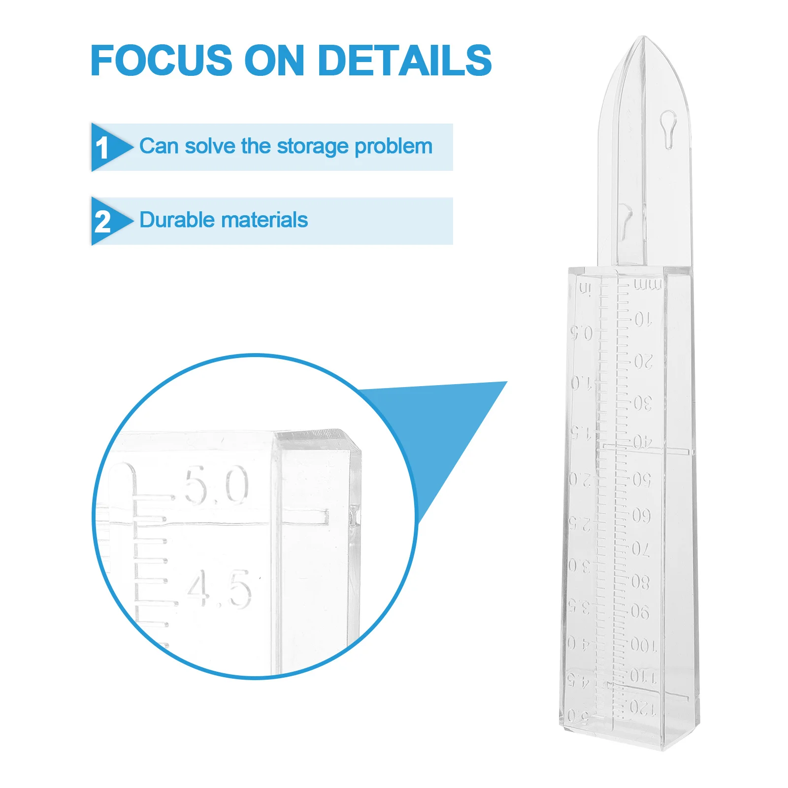 1 قطعة أنبوب قياس المطر المهنية أسطوانة قياس بلاستيكية للاستخدام المنزلي في الهواء الطلق جهاز قياس الأمطار