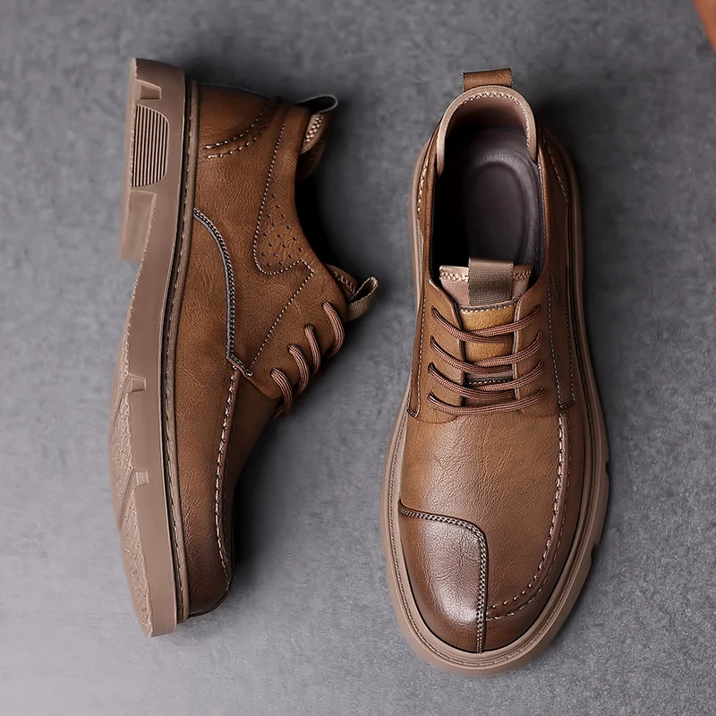 

Деловые мужские кожаные туфли Gentleman Comfort Luxury Style Офисные и вечерние классические туфли дерби для взрослых Four Seasons Черные