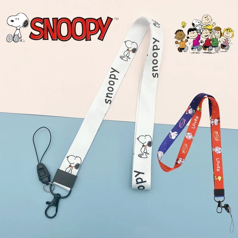 Snoopy Charlie Brown Crossbody Phone Lanyard Adjustable Cartoon Neck Cord Lanyard Strap Carabiner Compatible Pendant for Mobile