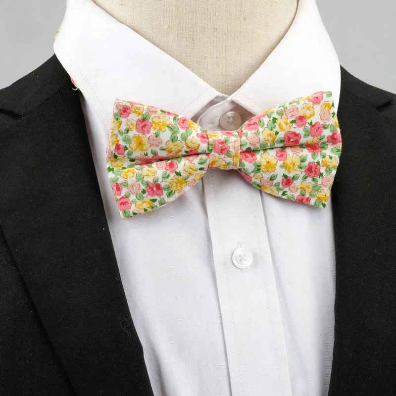 Brand New Men Fashion Retro Flower Print Bow Ties For Man Casual School Boys Cats Pattern Neck Wear Bowtie Accessories Butterfly