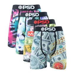 4Pcs Fashion Print Men Underwear Boxers Cueca Male Panties Lingerie Men Underpants Boxershorts Sexy Man Boxers Briefs Trunks