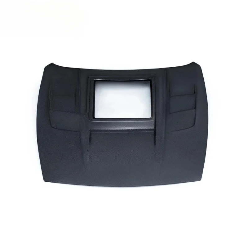 Real Carbon Fiber Engine Hood Bonnet With Tempered Glass Panel Fit Sports Coupe Exterior Mod Parts