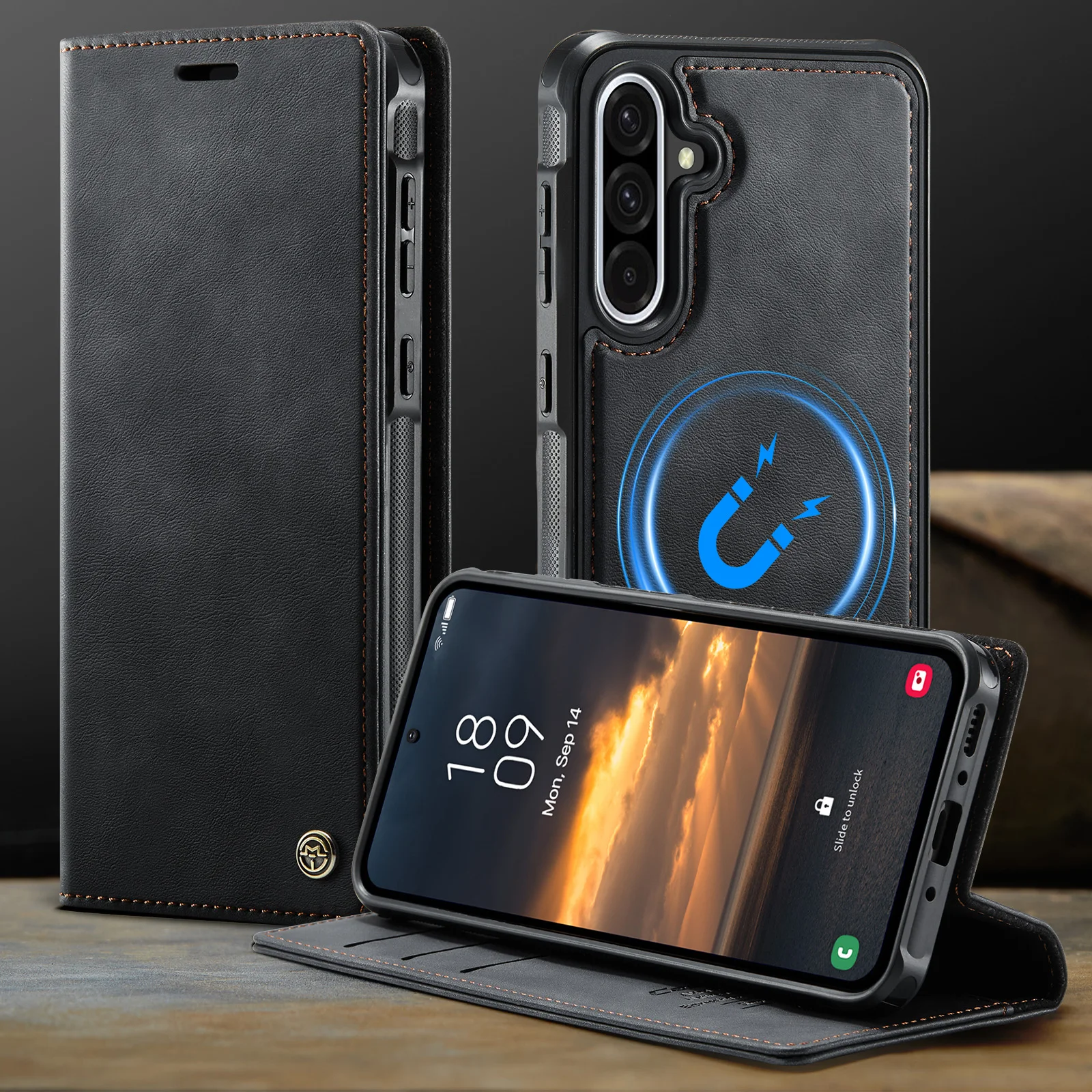 

CaseMe-C49 For Samsung Galaxy S25 S24+ S23 S22 Ultra , Magnetic 2 in 1 Removeable PU Leather Wallet Case Card Slots Holder Cover