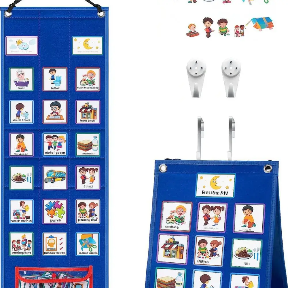 Educational Visual Schedule Pocket Chart For Toddlers Daily Task Organizer Behavior Planner Teaching Aid