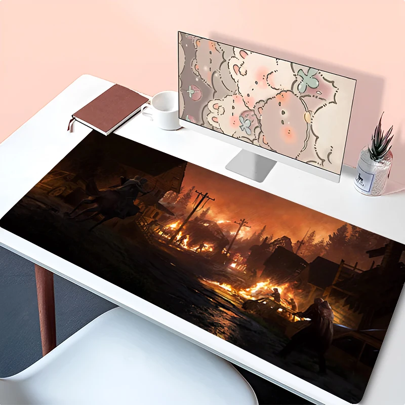 Mouse Pad Accessories Keyboard Pad Office Desk Mat Anime Mousepad Natural Rubber Anti Slip Gaming The Last Of Us 2 Extended Pad