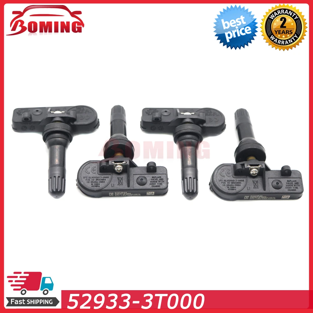 Система контроля давления в шинах, датчик TPMS 52933-3T000 для Kia QUORIS K900 2015-2017, датчик TPMS 529333T000, 433 МГц