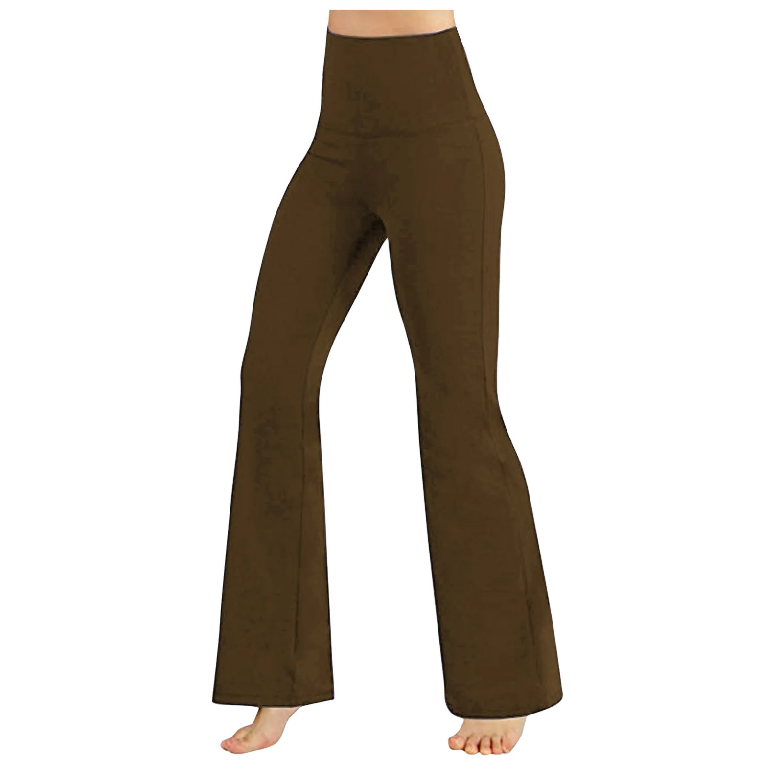 High Waist Bell Bottom Pants Women's Tight Fit High Elasticity Long Trousers Fashionable Base Layer Pants Ladies' Style