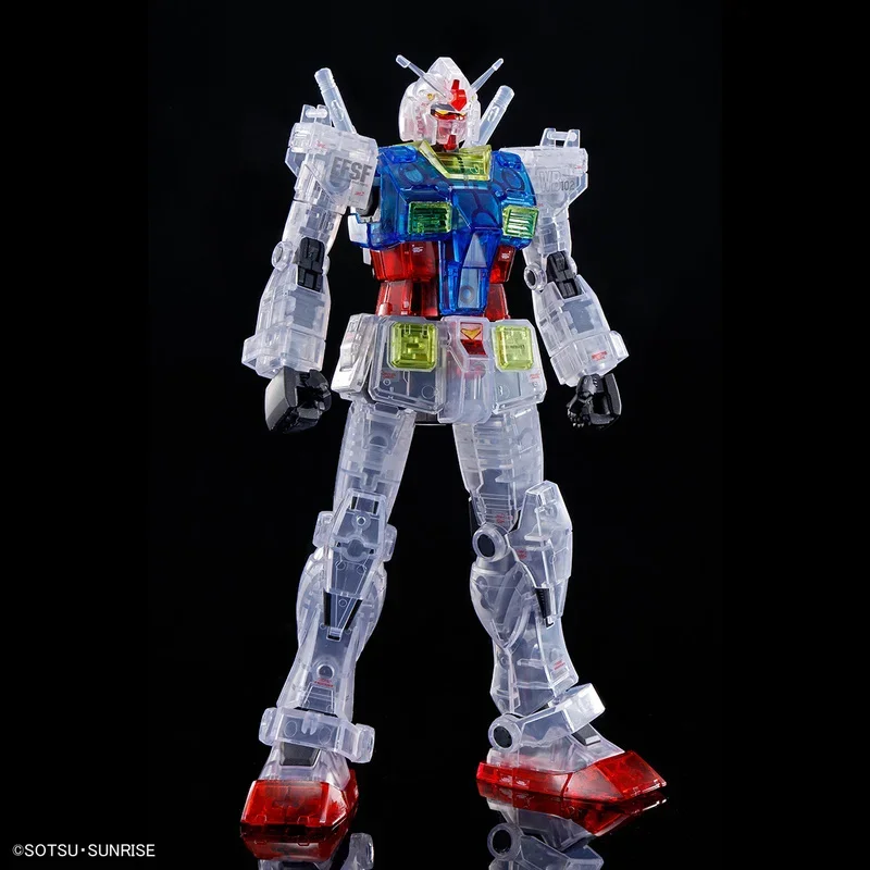 Bandai gundam modelo kit anime figura hg gto 1/144 RX-78-2 cor clara figuras de ação ornamentos transparentes brinquedos presentes para crianças