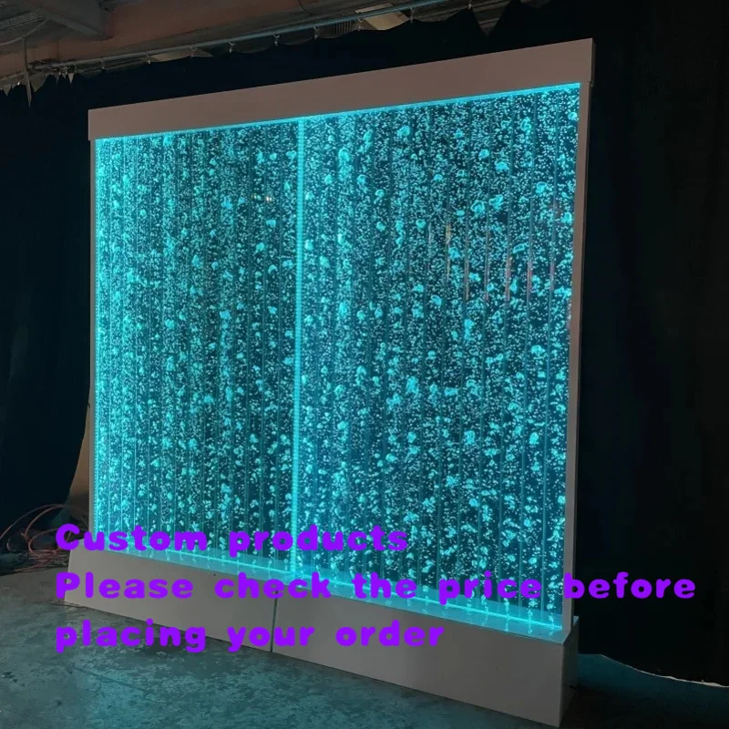 custom.Contemporary Home Office Decor Customizable Color Changing LED Lights Sensory Bubble Wall Acrylic Room Divider Floor