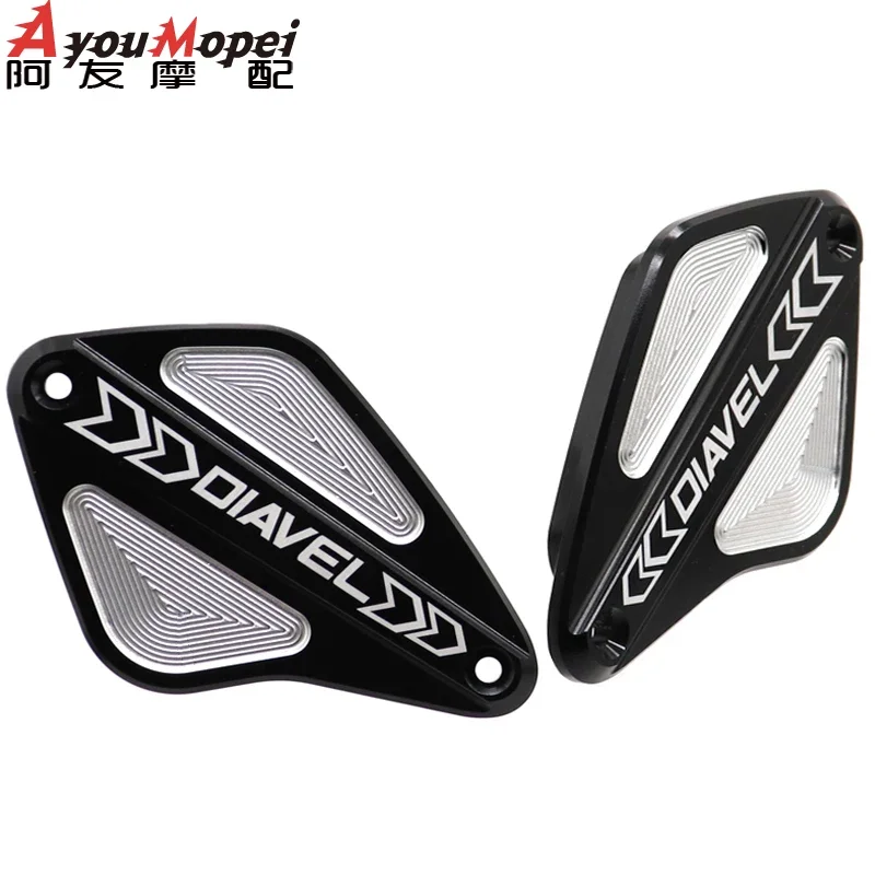 Para Ducati Diavel Strada AMG carbono cromo 1260 S XDiavel S 2010-2020 2017 2018 2019 tapa de cubierta de depósito de líquido de embrague de freno delantero