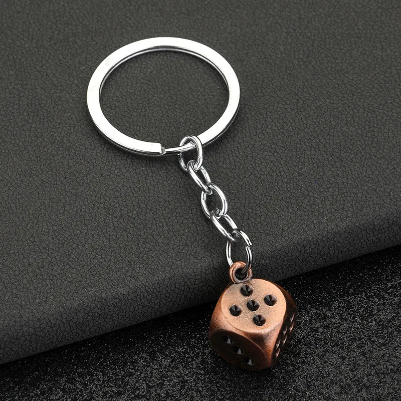 Metal dice Brass key chain pendant sieve pendant couple pendant key chain