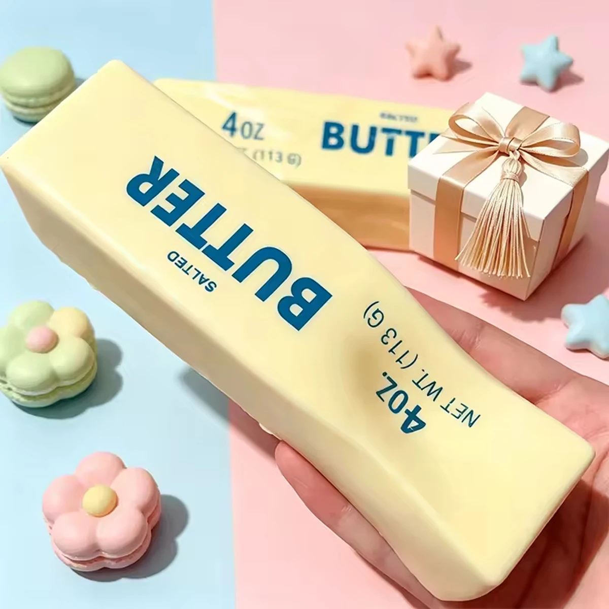 1/2Pcs Ultra-Soft Butter Stick Squeeze Gifts Slow-Rebound Pressure Gift,Realistic Food Pressure-Relief Gifts Party Favors