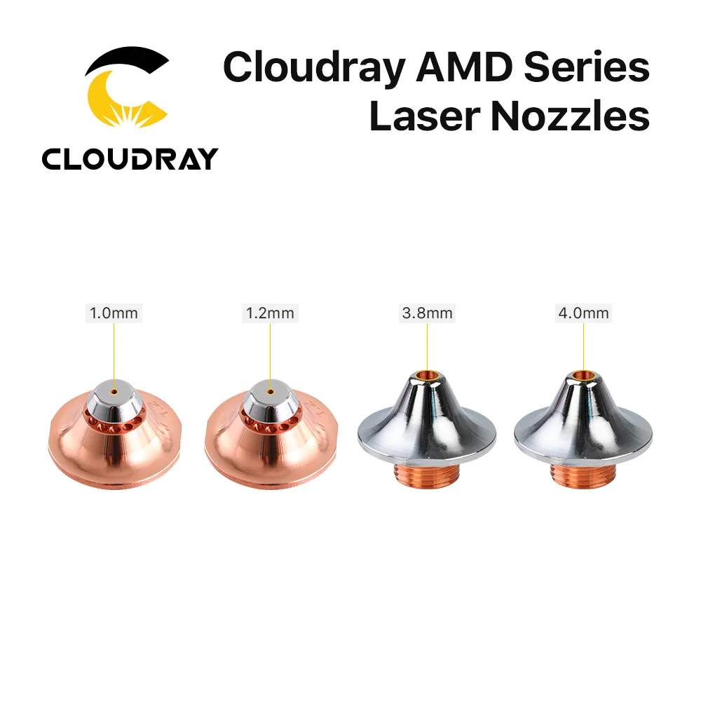 Cloudray 레이저 절단 노즐 AMD B 유형 D25 H20 M12 1064nm 섬유 절단기용 단일 이중 크롬 노즐