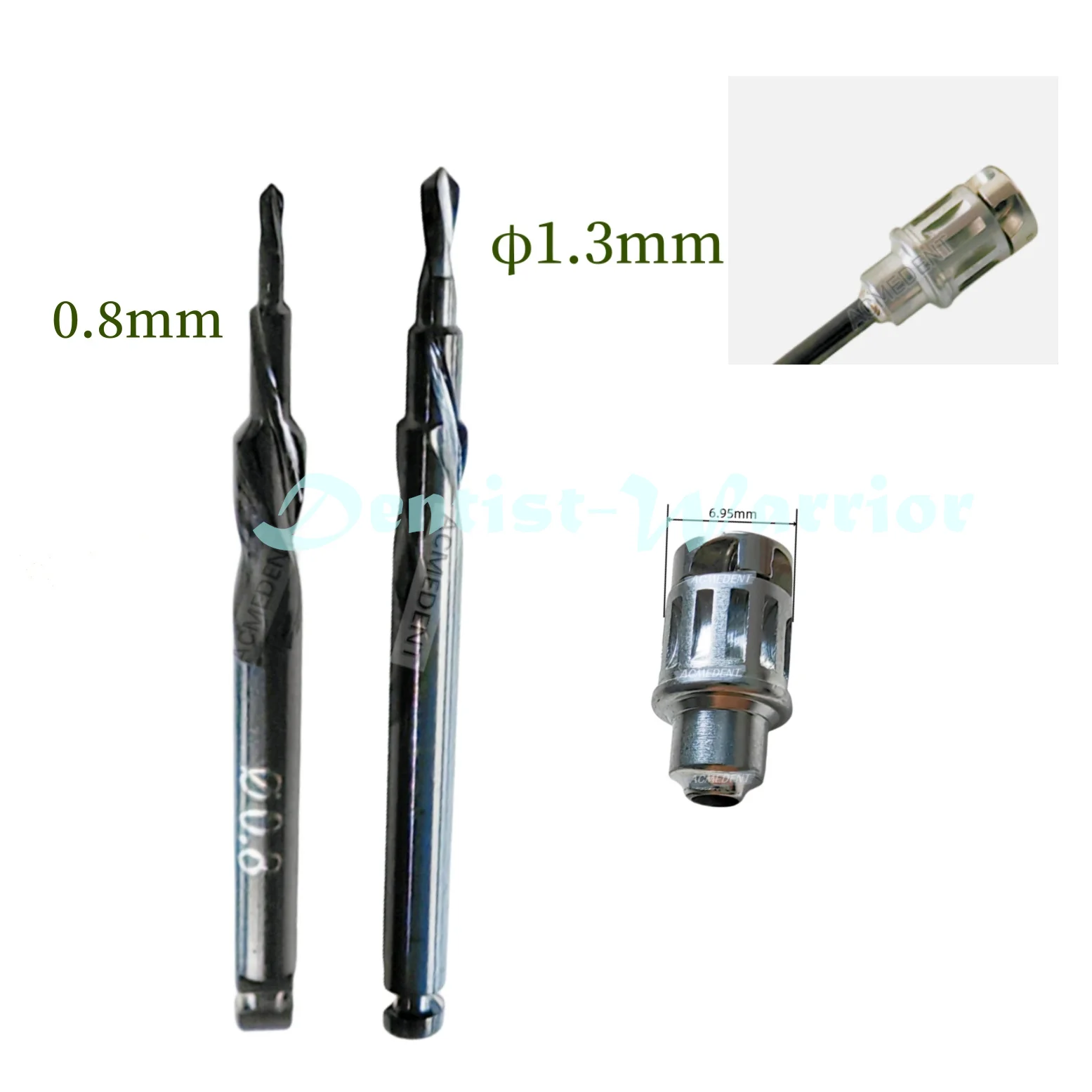 Dental Failed Fixture Remove Broken Abutment Screws Dia 0.8mm/1.3mm Extractor Manual Adaptor