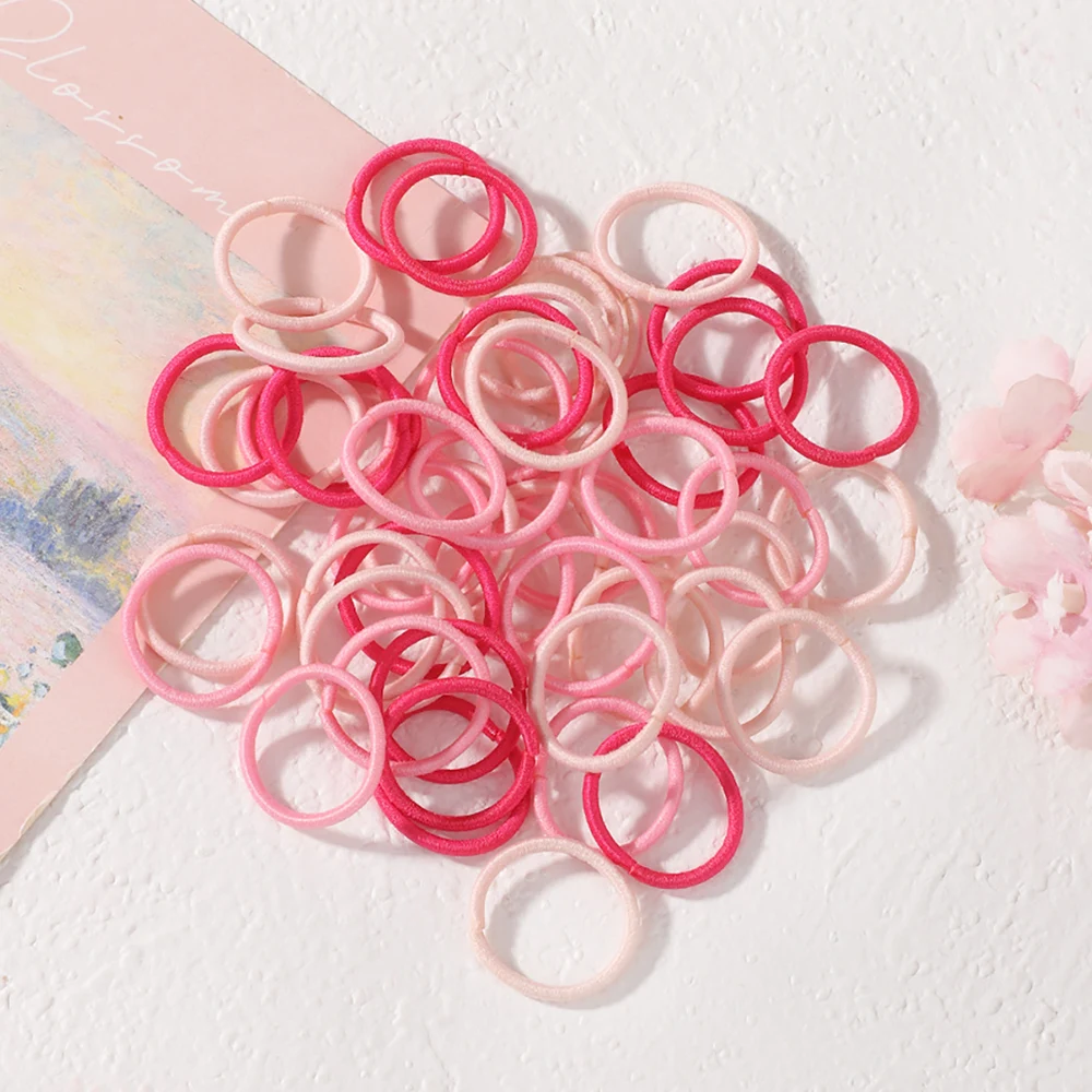 50/80/100/120Pcs Kids Soft Nylon Hair Ties No Crease Hair Scrunchies for Daily Sport Rubber Band for Children