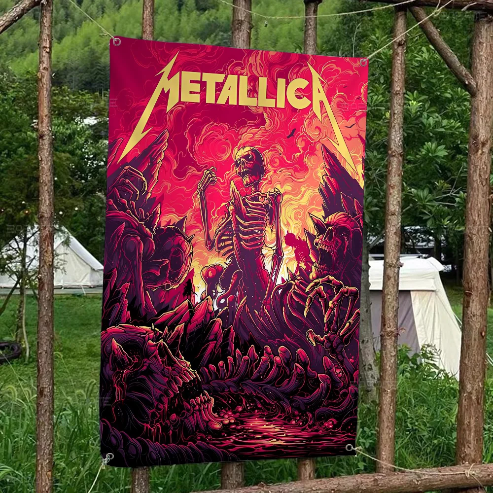 Cool Band M-metallica Large Size Flags Printing Patterns Interesting Birthday Party Decorations Banner