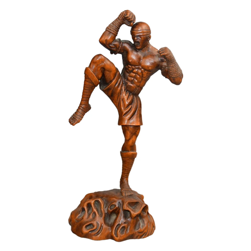 Statue de jeu de Kung Fu en bois Vintage, Figurine sculptée, force de Courage, Discipline, perséverance, esprit, vigueur, résilience, valeur d'honneur