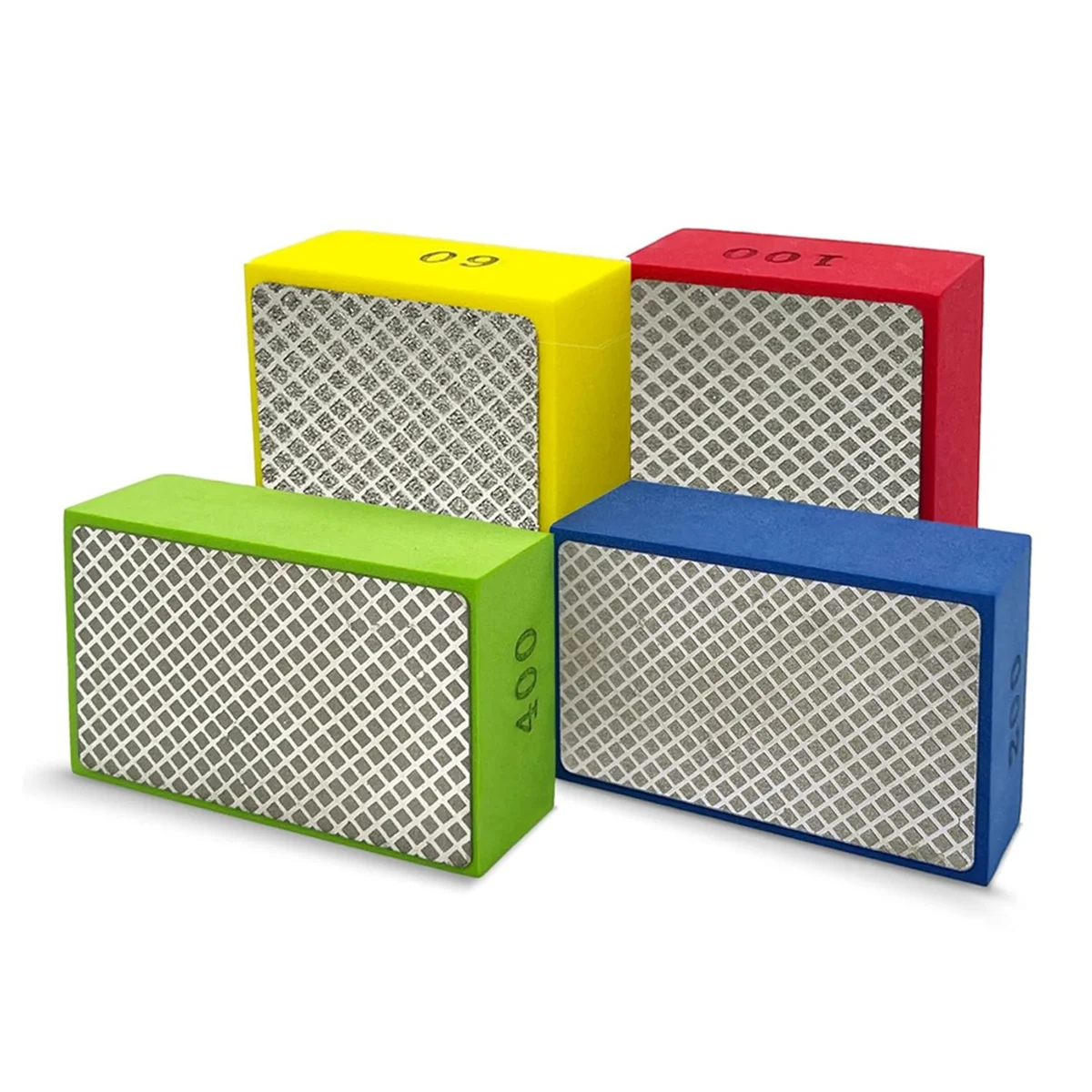 

B03C 4 шт. алмазные ручные полировальные подушечки, алмазные шлифовальные подушечки для керамической плитки, стеклянного камня, зернистость 60, 100, 200, 400, инструменты для плитки