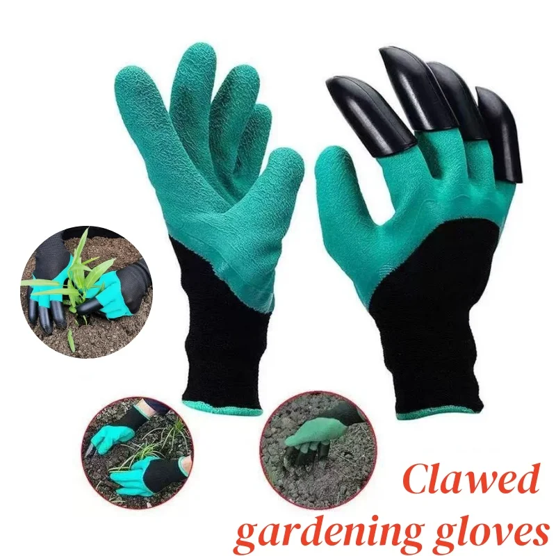 

Садовые перчатки с когтями, используемые для копания, посадки цветов и овощей, ручные садовые инструменты для уличного сада.