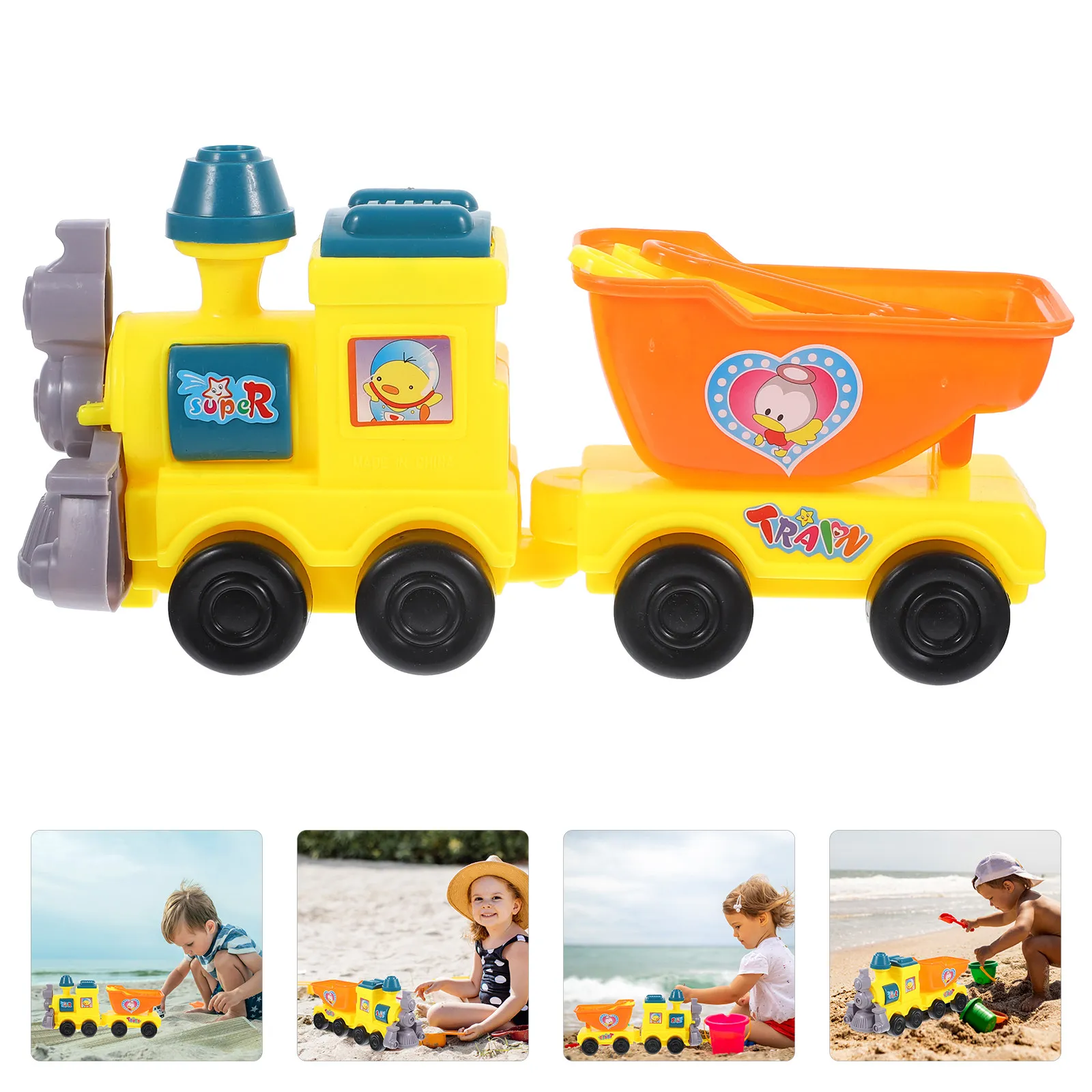 

1Set Cartoon Kids Sand Digging Set Beach Sand Molds Train Summer Sandbox Tools Outdoor Beach Play Set for Children Fun