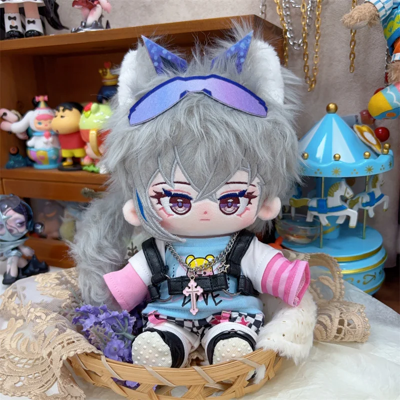 อะนิเมะ Honkai: Star Rail Silver Wolf คอสเพลย์ 20 ซม.ตุ๊กตาผ้าฝ้ายตุ๊กตาการ์ตูนตุ๊กตา Maumet ของเล่น Naked Baby มีโครงกระดูกประดับของขวัญ