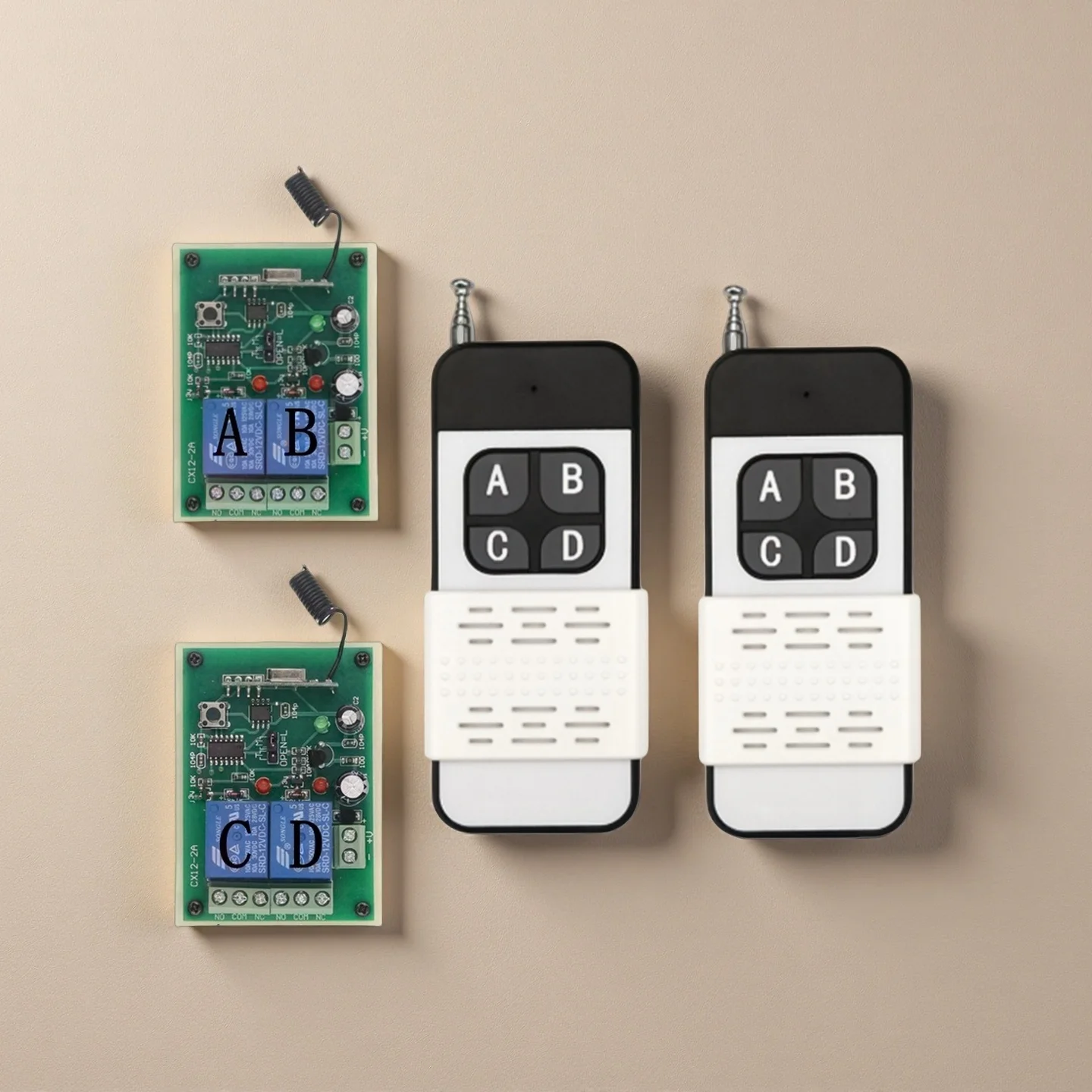 

DC 12V 24V Multi-Group 2CH Channel RF Wireless Remote Control Switch, Used For Electric Doors, Car Lights, Motors, Push Rods