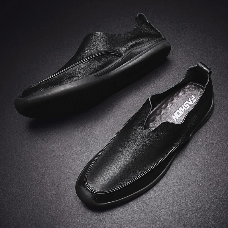 

Men Casual Loafers Moccasins Breathable Slip on Leather Boat Shoe Breathable Outdoor Walking Flats Driving Shoes