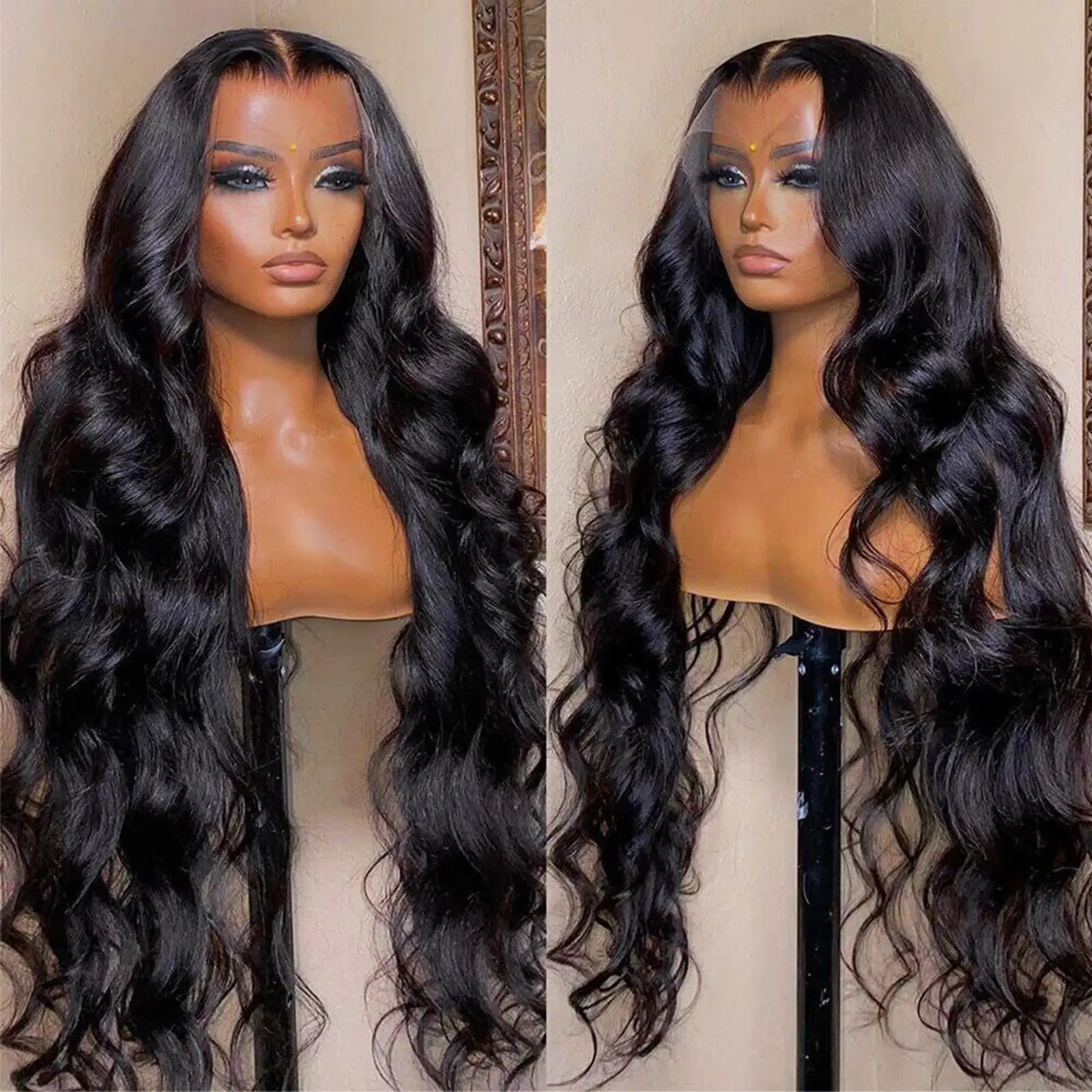 Perruque Lace Front Wig Body Wave Brésilienne Remy Naturelle, Cheveux Humains, 13x4, 13x6, Pre-Plucked 200%, Transparent HD, pour Femme Africaine