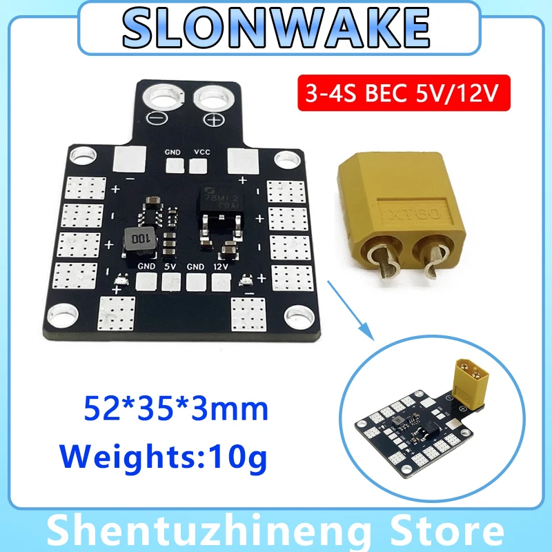 ドローン用電源ハブ,fpvクワッドコプター用電源,配電盤,pdb xt60,bec付き,3-4s,30x30mm, 5v,12v,qav210,250