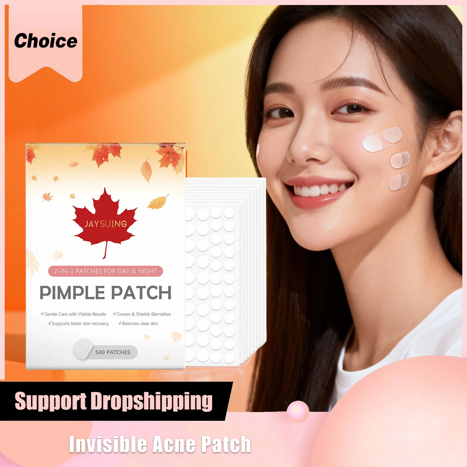 Invisible Hydrocolloid Acne Patch Removal Acne Waterproof Skin Protection Salicylic Acid Mentha Piperita Leaf Cover Spot Sticker