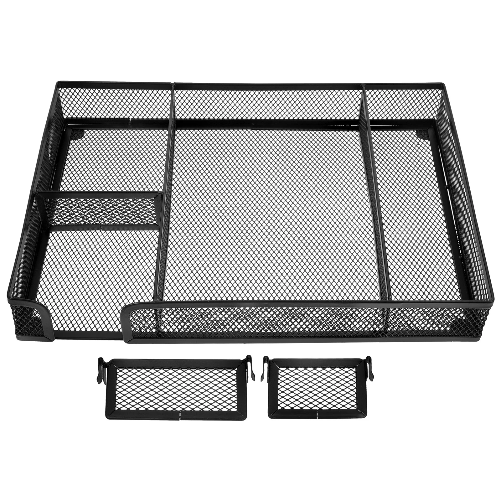 

Metal Mesh Desktop Drawer Organizer with Detachable Tray Space-Saving Small Office Supplies Storage Holder Mesh Drawer Organizer