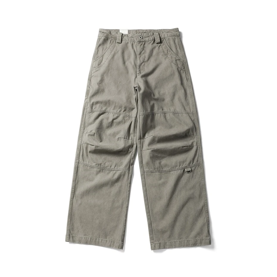 Mens Patchwork Pleated Pants Cotton Casual Cargo Pant Men Streetwear Wide Leg Function Paratrooper Pants Cityboy Baggy Trouser