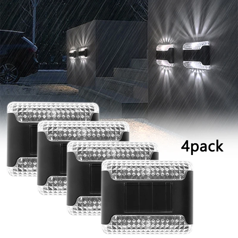 

Solar Wall Lamp 4pcs Outdoor Waterproof Solar Powered Light UP and Down Illuminate Home Garden Yard Decoration Outside Sunlights