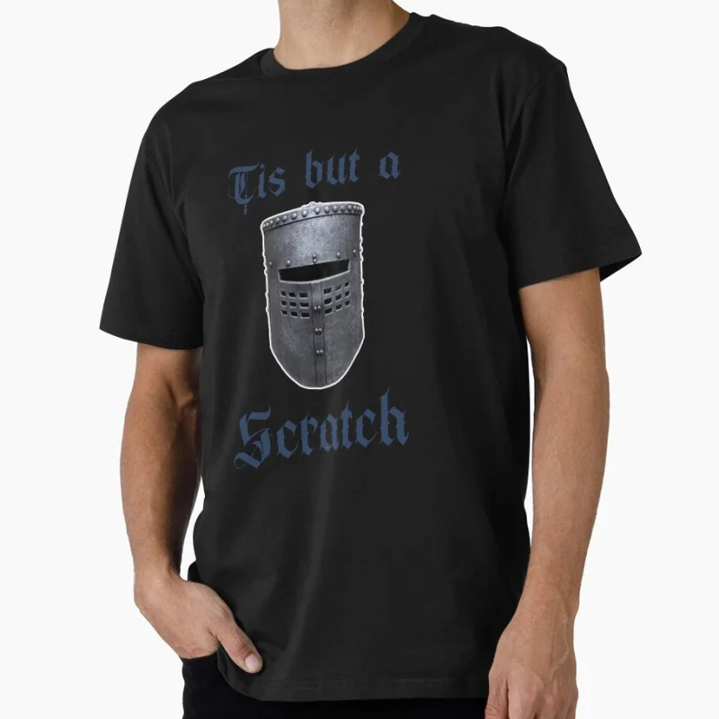 

black knight, holy grail 80s vintage Monty Python Funny gift T shirt for men Large size Tops 100% cotton printed Clothes S-6XL