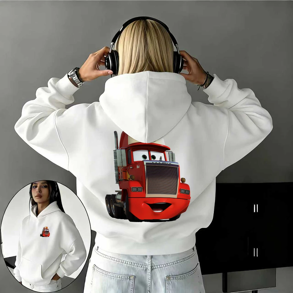 

Теплая уличная толстовка из 100% чистого хлопка с принтом из классического персонажа «Удяк Мак» осенних и зимних автомобилей Диснея Y2k