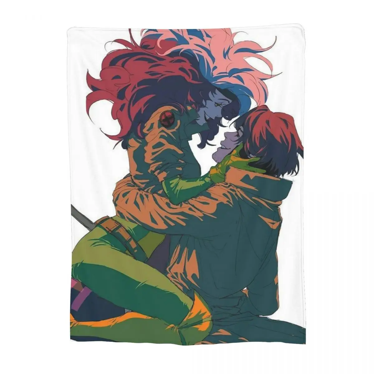 

X-Men Gambit & Rogue Beautiful Couple Cover Blanket Soft Warm Flannel Throw Blanket Bedding for Bed Living room Picnic Home Sofa