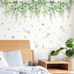 Green Plants Vines Wall Sticker Living Room Background Decoration Decals For Bathroom Bedroom Beautify Decor Self-adhesive Mural