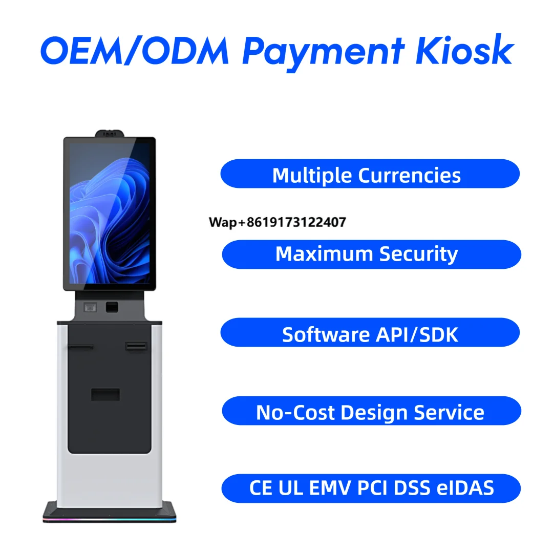 Crtly 27 Inch Touch Screen Ticket Self Checkout Machine Burger king  Ordering Smart Restaurants Bill Cash Payment Kiosk