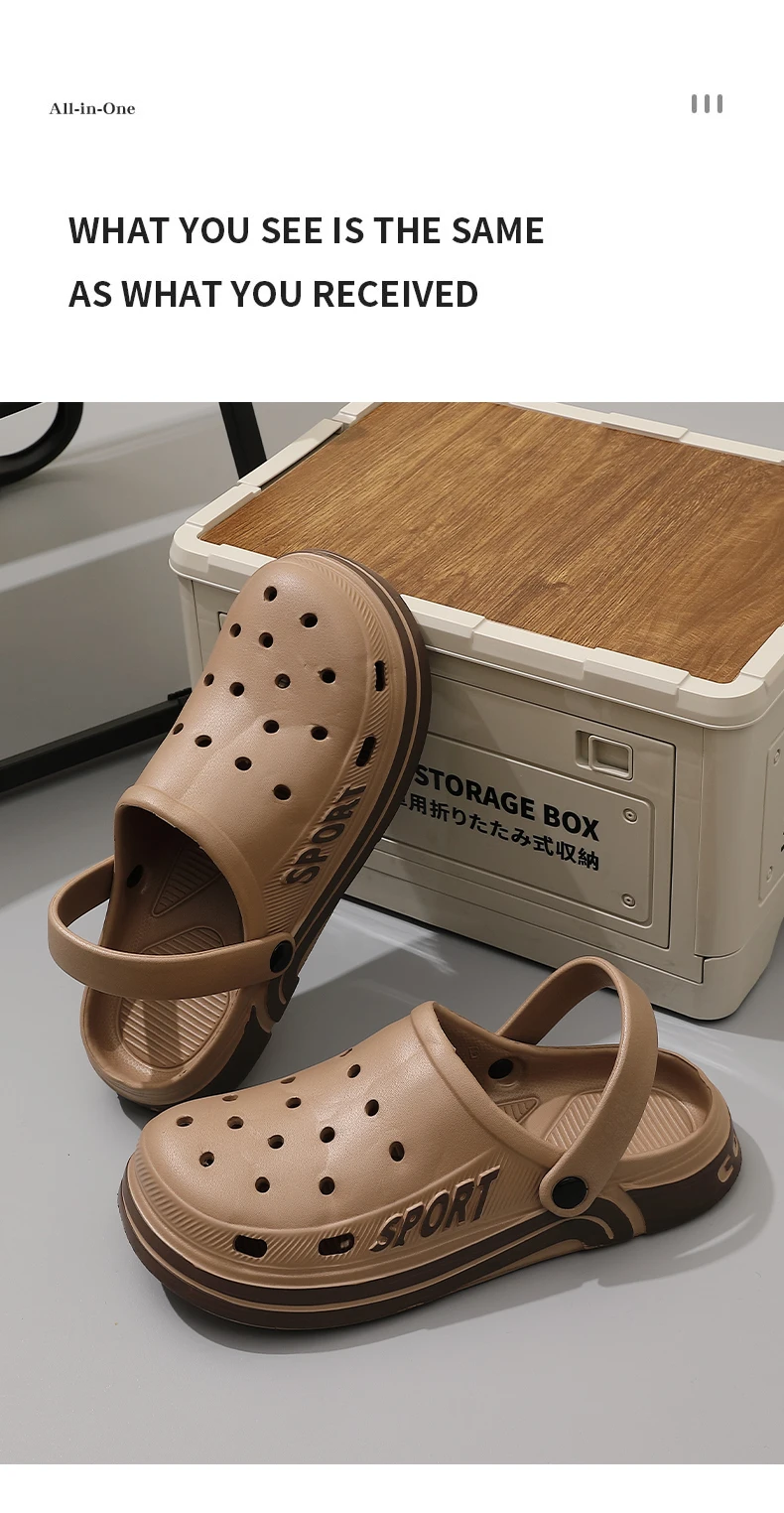 Herren Damen Sport-Clogs Atmungsaktive Loch-Slipper Dicke Plattform EVA Gartenschuhe Rutschfeste Outdoor-Strandsandalen Indoor-Hausschuhe – Detail 9