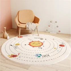 Nordic Cute Round Carpets for Living Room Home Bedroom Kids Room Rug Children Room Bedside Reading Area Decor Non-slip Floor Mat